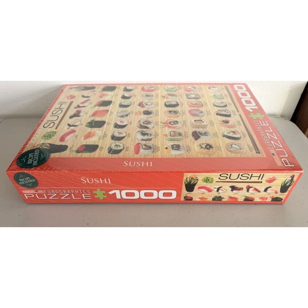 EUROGRAPHICS 1000 Piece Puzzle Sushi 19 1/4 x 26 5/8 New with Recipe included
